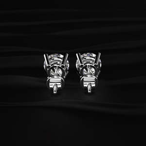 Round Cut Moissanite Stud <b>Earrings</b> 4 TCW Colorless VVS1 Excellent Cut 14K Solid Gold Screw <b>Back</b> Solitaire Handmade Jewelry Gift - Product Image 4
