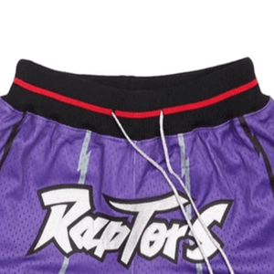 Shorts de basketball personnalisés en mesh pour hommes, shorts de basketball rétro violets, shorts respirants en mesh avec impression Raptors, shorts de boxe par sublimation - Product Image 5