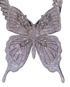 Hermoso colgante de mariposa moissanita helado colgante personalizado de plata esterlina moissanita - Product Image 1