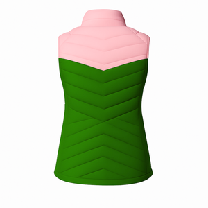 Alfa |   Kapa |   Chaleco acolchado Alpha Sorority con cremallera, sin mangas, estilo universitario, cuello alto, ropa exterior cálida - Product Image 3