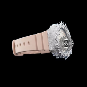 Montre Chronographe de Luxe en Acier Inoxydable avec Diamant Moissanite et Mouvement à Quartz, Fermoir Papillon, Bijou Tendance – Vente en Gros - Product Image 3
