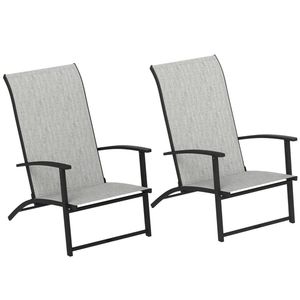 Set di 2 Sedie da Pranzo Pieghevoli Grigie per Esterni, Terrazza, Campeggio e Giardino - Product Image 5