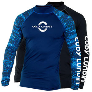 Custom Printed Breathable Men's Rash Guard Sublimation Spandex Polyester Fabric Outdoor Surfing Diving <b>Compression</b> <b>Shirts</b> - Product Image 3