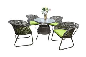 Ensemble de café en polyrotin d'extérieur PRCF-001, meubles de jardin et de terrasse avec table et chaises - Product Image 2