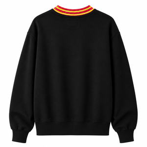 Sudadera NSPDK para Mujer, Bordada en Rojo y Dorado, de Algodón y Felpa, Manga Larga, Cuello Redondo, Ropa de Hermandad - Product Image 5
