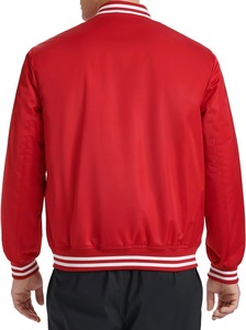 <b>Men's</b> Navy Varsity <b>Jacket</b> Solid Color Button Closure Turn-down Collar Casual Style Autumn Wear Regular Fit Polyester Material - Product Image 6