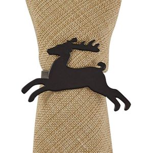 Black Reindeer Shape Napkin Ring <b>5</b> Cm Width Durable Christmas Table Decoration - Product Image 1