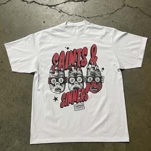 Camiseta Personalizada Extra Grande de Algodón Suave Tejido, Diseño en Blanco, Corte Regular, Estilo Casual Urbano, Logotipo Frontal, Color y Talla Personalizables, para Hombre, OEM, ODM - Product Image 1