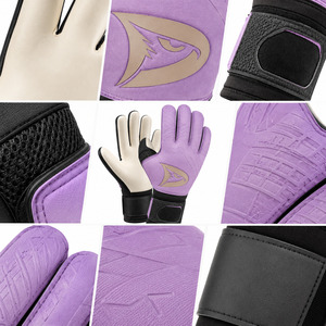 ถุงมือผู้รักษาประตูฟุตบอลแบบ Streamlined Fit Slim Strap พร้อมยางลาเท็กซ์สำหรับการแข่งขันขนาด 4 มม. และดีไซน์ตัดนิ้วแบบ Lilac Roll Finger Cut - Product Image 6