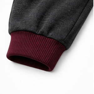 กางเกงวิ่งขนแกะของผู้ชายมีแถบคาดเอวผ้าสีตัดกันกางเกงออกกำลังกายแบบลำลองทรงสลิมฟิต - Product Image 6