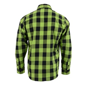 Camisa de Franela a Cuadros Verde y Negro para Hombre, Camisa de Trabajo de Manga Larga con Cuadros Audaces, Dos Bolsillos en el Pecho, Venta al por Mayor OEM - Product Image 5
