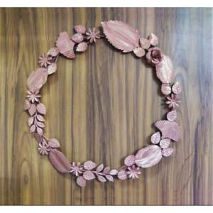 Metal Jasmine Floral Wreath Wall Hanging Decor Painted Leaf Berry Vine Garland Velvet <b>Ribbon</b> Front Door Wall Art - Product Image 3
