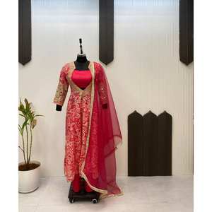 Vestido de noche de diseñador Top-Bottom con blusa y Dupatta para fiestas - Product Image 1