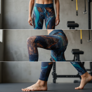 Ensembles deux pièces sur mesure pour la gym : Leggings de yoga imprimés personnalisés, sans couture, pour le fitness, la course et l'entraînement, avec collants de compression - Product Image 4