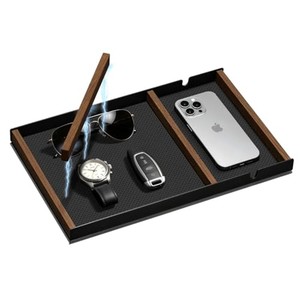 Premium Teak Wood Mid Century Modern Rectangle Executive Desk Organizer-Wholesale <b>Pen</b> Stand Multi-Compartment - Product Image 6