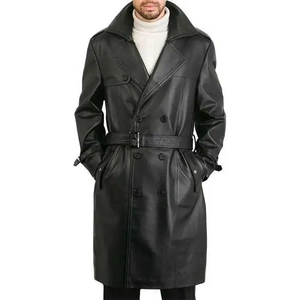 New 2026 Heavyweight West Coast Style Genuine <b>Leather</b> Bomber <b>Jacket</b> with Fleece Lining for Autumn <b>Winter</b> High Street Fashion - Product Image 1