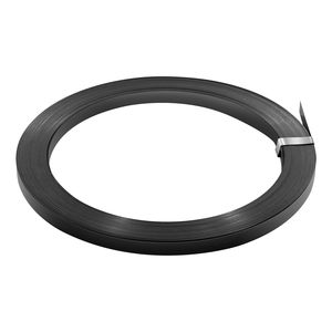 Nastro in acciaio da 3/4 di pollice, rotolo da 300 piedi, spessore 0,02 pollici, resistenza alla rottura 1710 libbre, resistente alle condizioni ambientali difficili, per imballaggio - Product Image 1