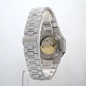 Ocean Majesty Iced Diamond Luxury Limited Edition Hip Hop Watch Blue Sunburst Dial Auto Date Fully Paved Stainless Steel - Product Image 2