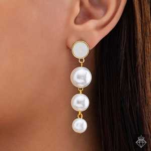 Pendientes de perlas elegantes colgantes de esencia de perlas grandes PRAO - Product Image 1
