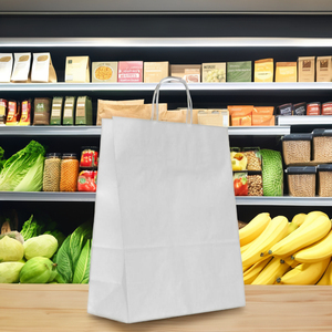 Bolsa de papel Kraft hecha a mano ecológica, asas retorcidas personalizadas al por mayor para supermercado, promoción duradera - Product Image 1