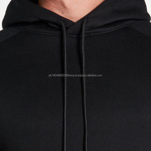 Hot-selling Slim Fit Drawstrings Soft Quick Gym <b>Black</b> <b>Hoodies</b> for Men - Product Image 5