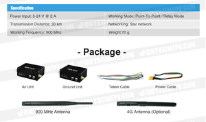Foxtech Aerofox VDT 30km 900MHz Long <strong>Range</strong> Star Network Drone UAV Wireless Data Transmitter And Receiver UAV Datalink Module - Product Image 5