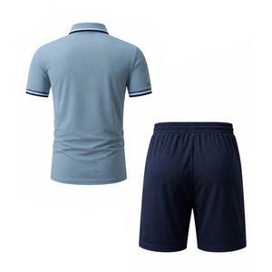 Ensemble polo et short pour homme Ekin Impex, couleur unie, tissu tricoté à séchage rapide, vêtements décontractés d'été, logo personnalisé, ensembles streetwear - Product Image 2