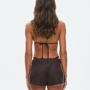 Shorts Deportivos de Cintura Alta de Secado Rápido para Mujer, Shorts de Ciclismo, Fitness, Yoga, con Rayas Laterales, Shorts de Baño - Product Image 3