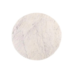 Mesa de Mármol Cuadrada Blanca de Estilo Industrial con Base de Metal Pesado Negra, Mesa de Comedor para Jardín y Bistro al Aire Libre - Product Image 5