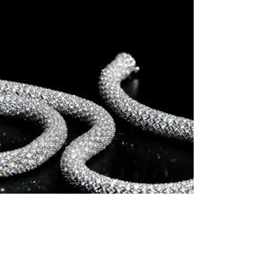 สร้อยคอคิวบันโมอิสซาไนต์สุดหรู ประดับเพชรเต็มเส้น สไตล์ฮิปฮอป สำหรับผู้ชายและผู้หญิง - Product Image 4