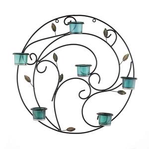 ที่แขวนผนังโลหะสำหรับใส่เทียนทีไลท์พร้อมถ้วยเหล็กดัดทรงกลมสำหรับตกแต่งบ้านในเทศกาลดิวาลีและห้องนั่งเล่น - Product Image 5