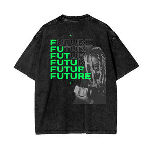 Camiseta de Manga Corta para Hombre, Talla Grande, Estilo Hip Hop, 100% Algodón, 180g, Tejido Grueso Lavado, con Estampado, Venta al Por Mayor - Product Image 2