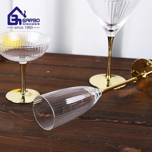 Copa de Whisky Dorada de 8oz/240ml, Copa de Vino, Estilo Americano, con Base Dorada, Juego de Copas Martini, MOQ Pequeño - Product Image 4