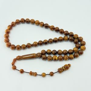Chapelet de prière Tasbih en résine écologique fait main, 33 perles, Misbaha islamique marron, bijoux religieux musulmans, cadeau de l'Aïd - Product Image 3