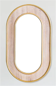 Espejo de pared de diseño de hojas doradas de lujo, espejo decorativo moderno con marco de metal para decoración del hogar al mejor precio - Product Image 6