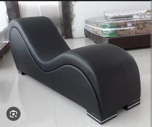 Black Curved Upholstered Chaise Lounge Chair Modern Recliner <b>Sofa</b> for Living Room Hotel Bedroom Leisure Seating Furniture - Product Image 1
