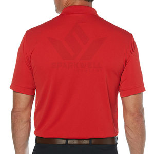 Polo de Manga Corta Rojo para Hombre, de Algodón Piqué, Transpirable, Casual, de Color Sólido, Tejido de Punto, Corte Regular, para Uso Diario - Product Image 2