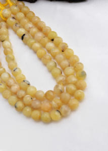 Perles de boules facettées en opale jaune naturelle de 5 mm à 8 mm pour la création de bijoux fins, pierres précieuses - Product Image 6