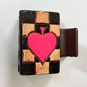 Pince à cheveux mini en cuir de vachette véritable, personnalisée OEM ODM, faite à la main, motif cœur mignon, accessoires de mode - Product Image 4