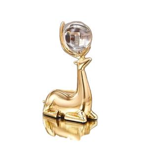 Sculpture de grue dorée de luxe avec accent en pierre naturelle, élégante pièce décorative moderne pour la maison, le bureau, l'hôtel et la décoration de table - Product Image 3