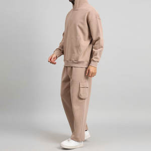 Conjunto de Chándal Cómodo de Algodón Suave, Estilo Urbano, con Capucha, Color Liso, Ajuste Regular, Precio Mayorista - Product Image 3