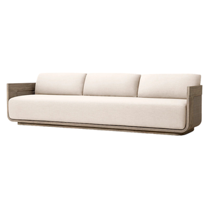 Luxury <b>Outdoor</b> <b>Sofa</b> Solid Teak Wood <b>Rattan</b> Woven Modern Patio Lounge Furniture Three Seater Durable Hotel Villa Apartment - Product Image 2