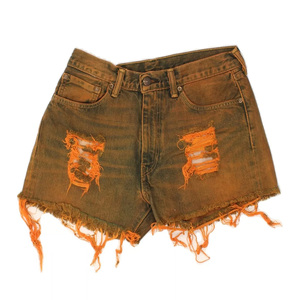 Ropa de calle de verano Pantalones cortos de mezclilla personalizados rectos Pantalones cortos de mezclilla de algodón lavado desgastados Pantalones cortos de moda vintage para mujer - Product Image 4