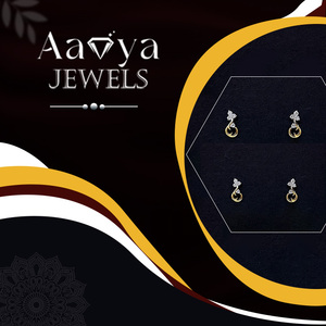 Pendientes de Diamantes Cultivados en Laboratorio de 0.15CT, Recién Llegados, Oro Sólido de 9K, Corte Brillante, Claridad VVS-VS, Certificado HRD, 8 Piedras, Color E - Product Image 2