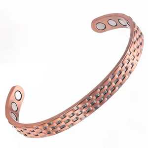 Bracelet manchette ajustable en cuivre plaqué or, unisexe, vintage, bijoux de mode pour mariage, vente en gros, fournisseur en vrac, fait main - Product Image 5