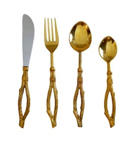 Ensemble de couverts en or champagne, couverts en acier inoxydable de luxe pour usage hôtelier, ensemble de couverts en or, couverts en acier inoxydable poli miroir - Product Image 3