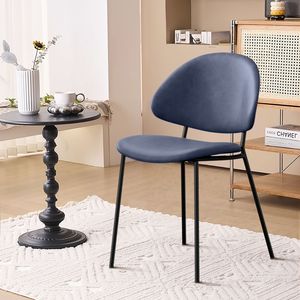 Set di 4 Sedie da Pranzo in Stile Mid-Century Moderno, Rivestite in Pelle PU con Schienale Curvo per Sala da Pranzo o Cucina - Product Image 6