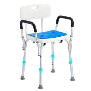 400 Lbs Capacity Foldable <b>Shower</b> <b>Chair</b> with Back Adjustable Height <b>Shower</b> Stool for <b>Shower</b> Bathtub Use - Product Image 3