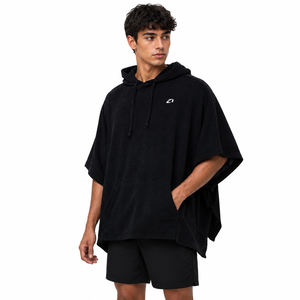 Sudadera Negra de Manga Corta para Hombre, Felpa Francesa, Hombros Caídos, Bolsillo Canguro, Logotipo Personalizado, Proveedor OEM, Primavera Otoño - Product Image 1