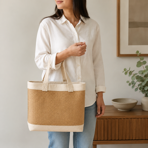 Jute <b>Storage</b> <b>Basket</b> Bag Natural Cotton Canvas PP Laminated Home Laundry Organizer with Handles Custom Logo Wholesale OEM Factory - Product Image 3